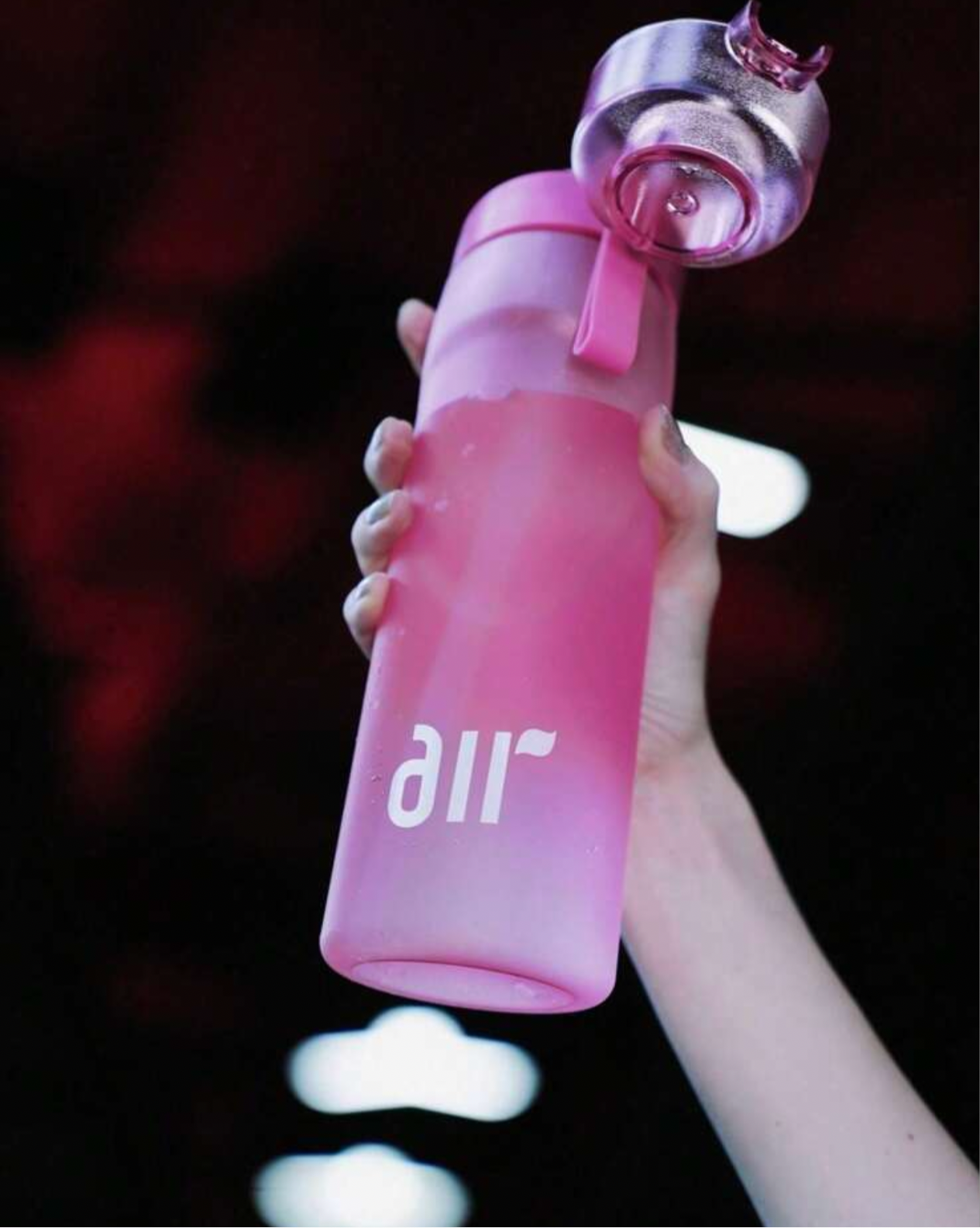 Air water bottle with flavored pods
