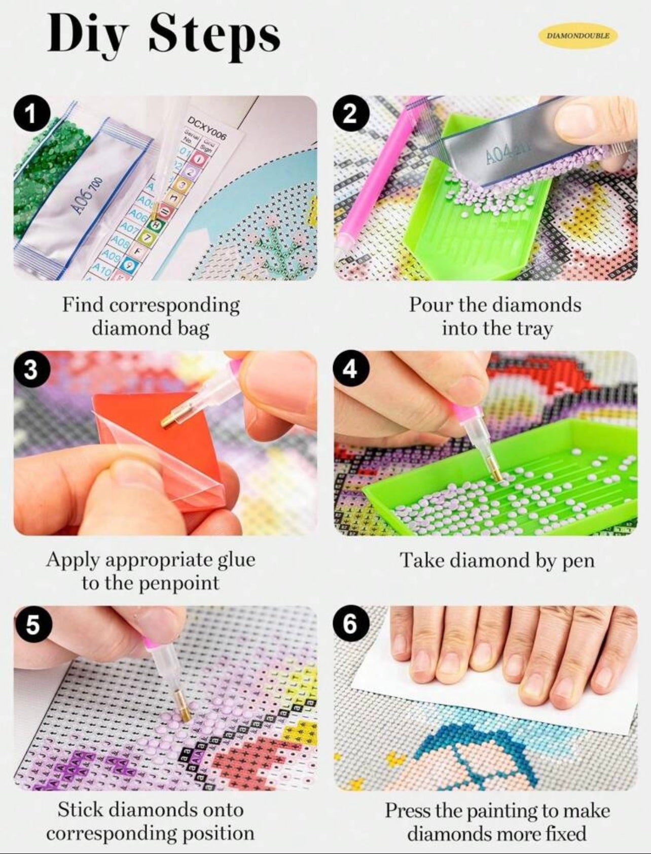 Magical diamond painting set