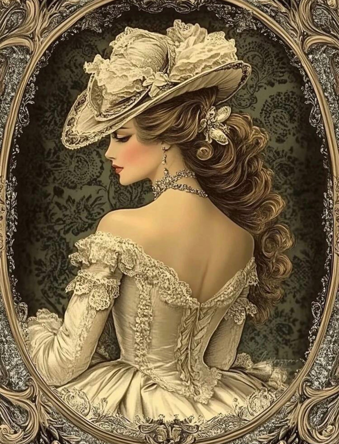 Lady diamond painting kit
