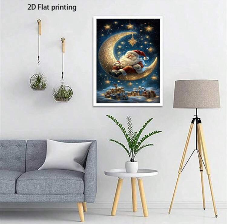 Moon santa claus diamond painting kit