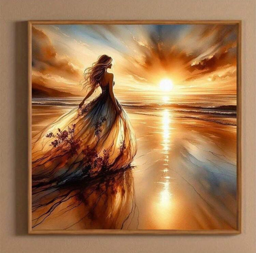 Sunset lady diamond painting