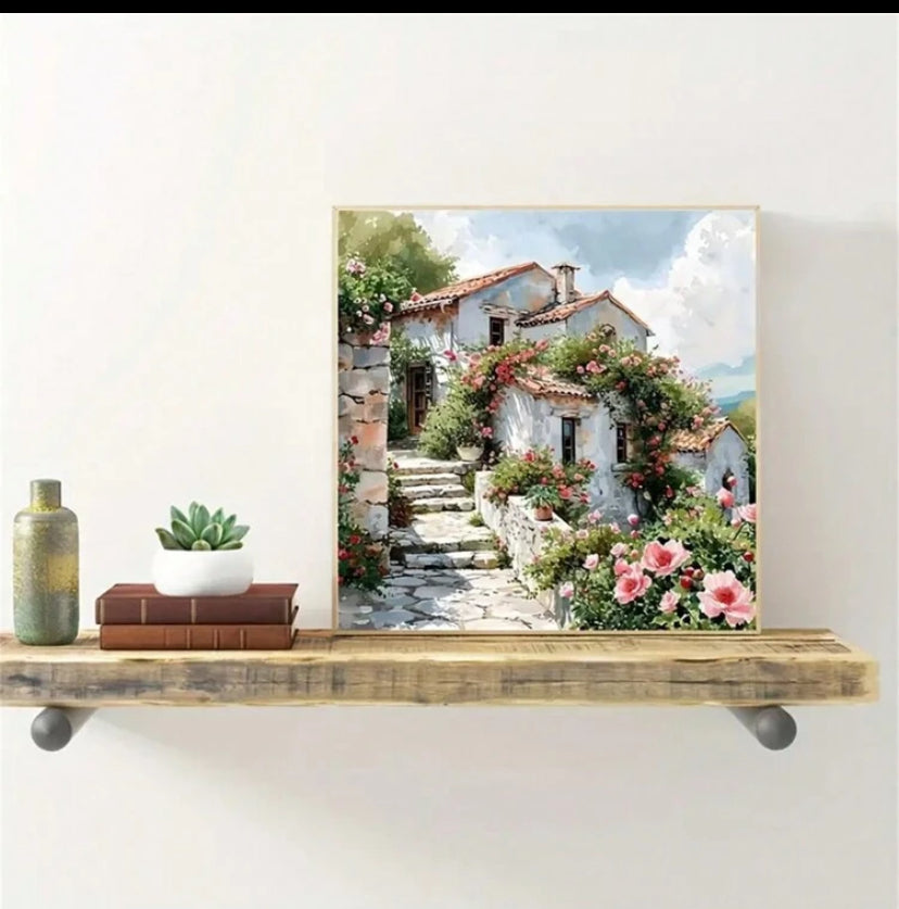 Cute house diamond painting set
