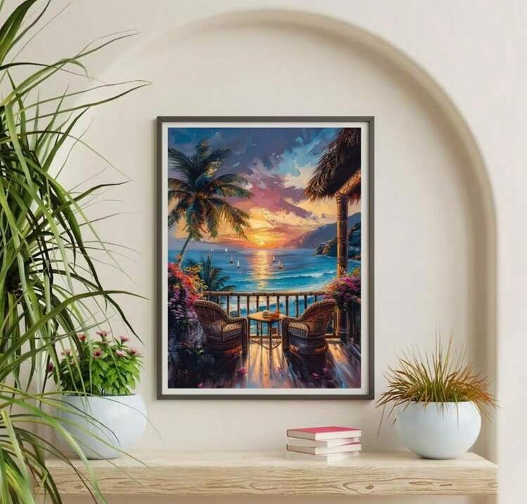 Ocean scene diamond painting set