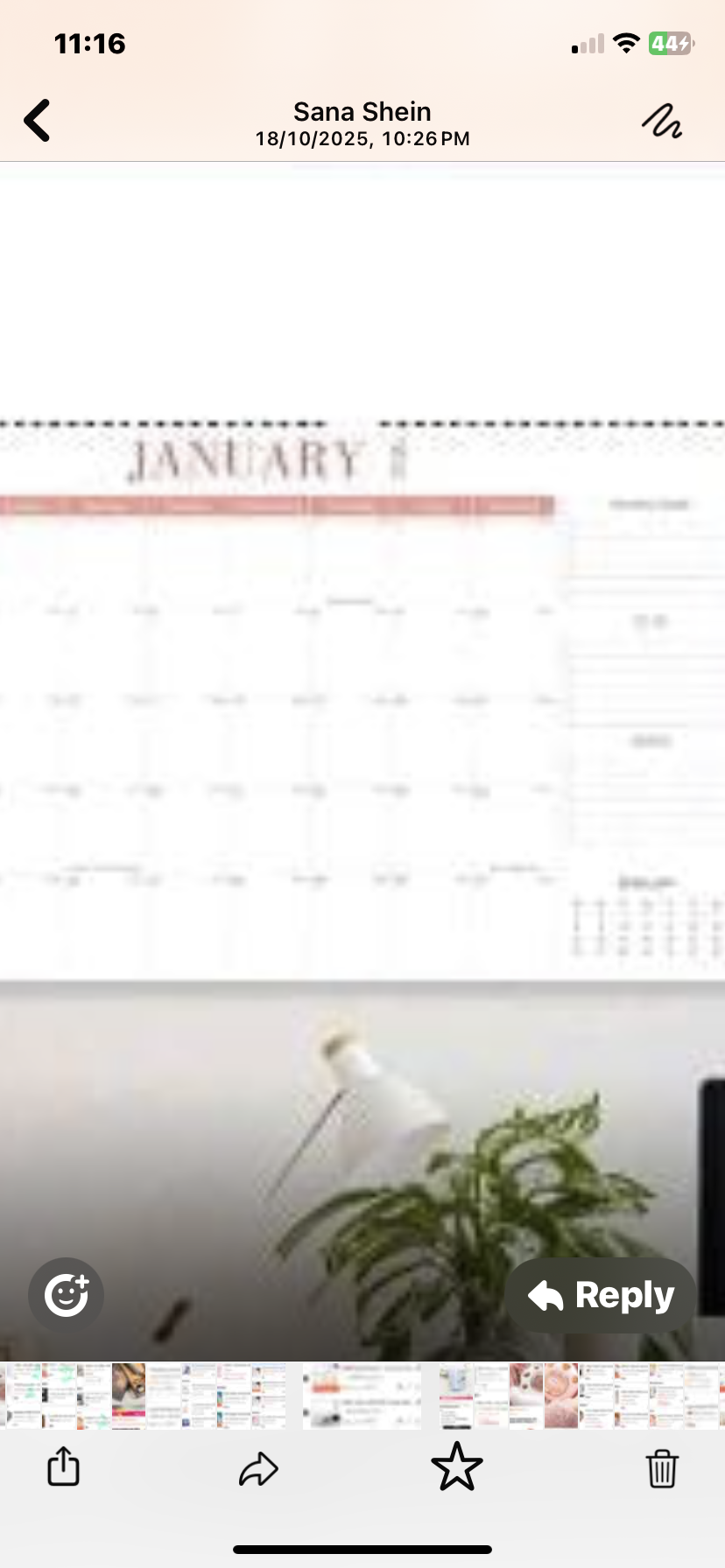 Weekly desk planner