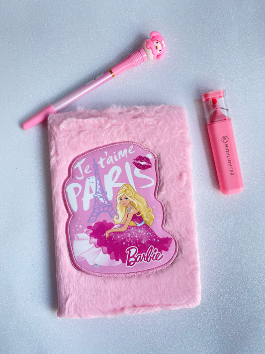 Barbie fluffy notebook