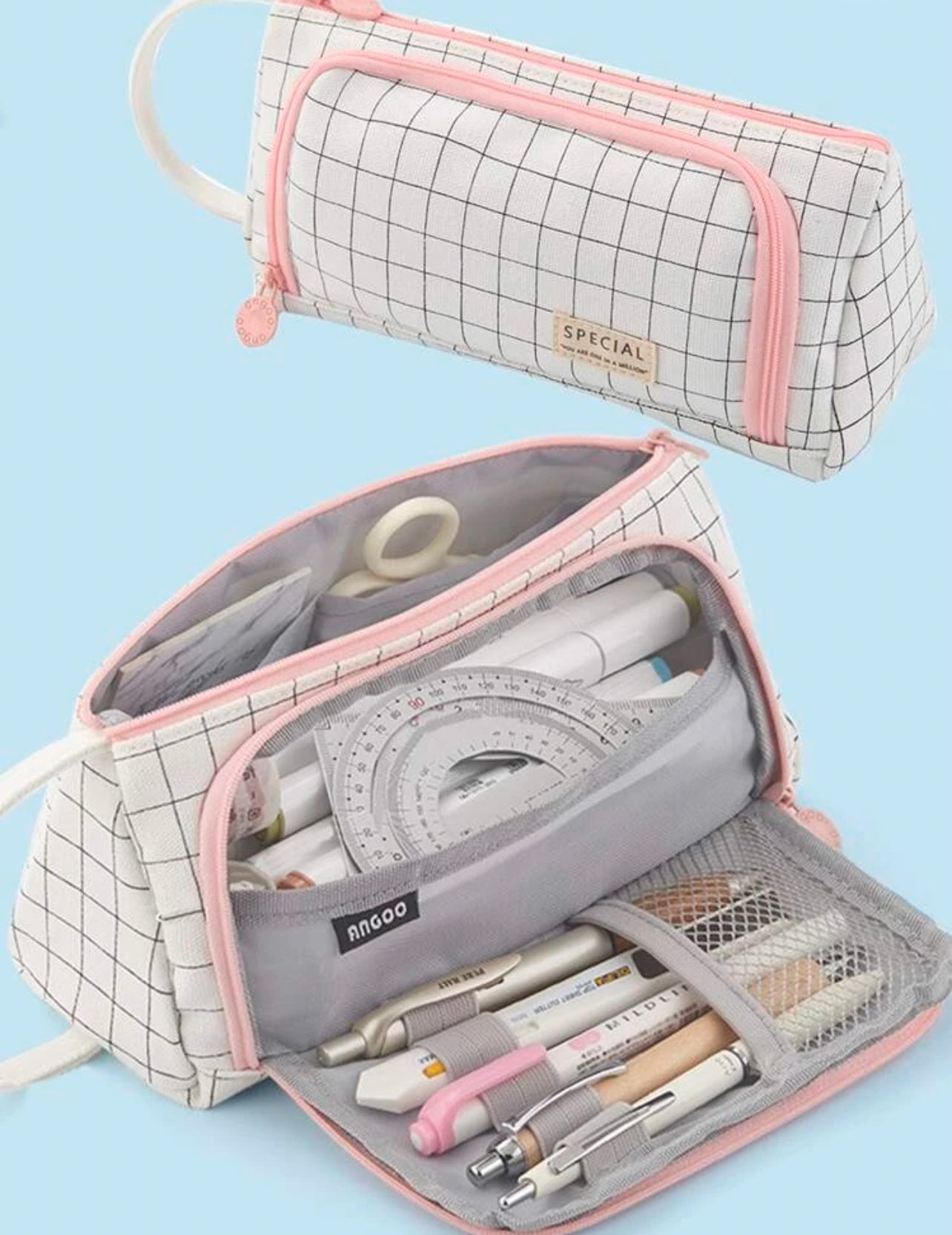 Pink aesthetic pencil case