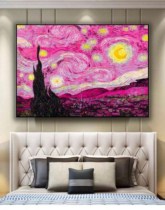 Pink starry night