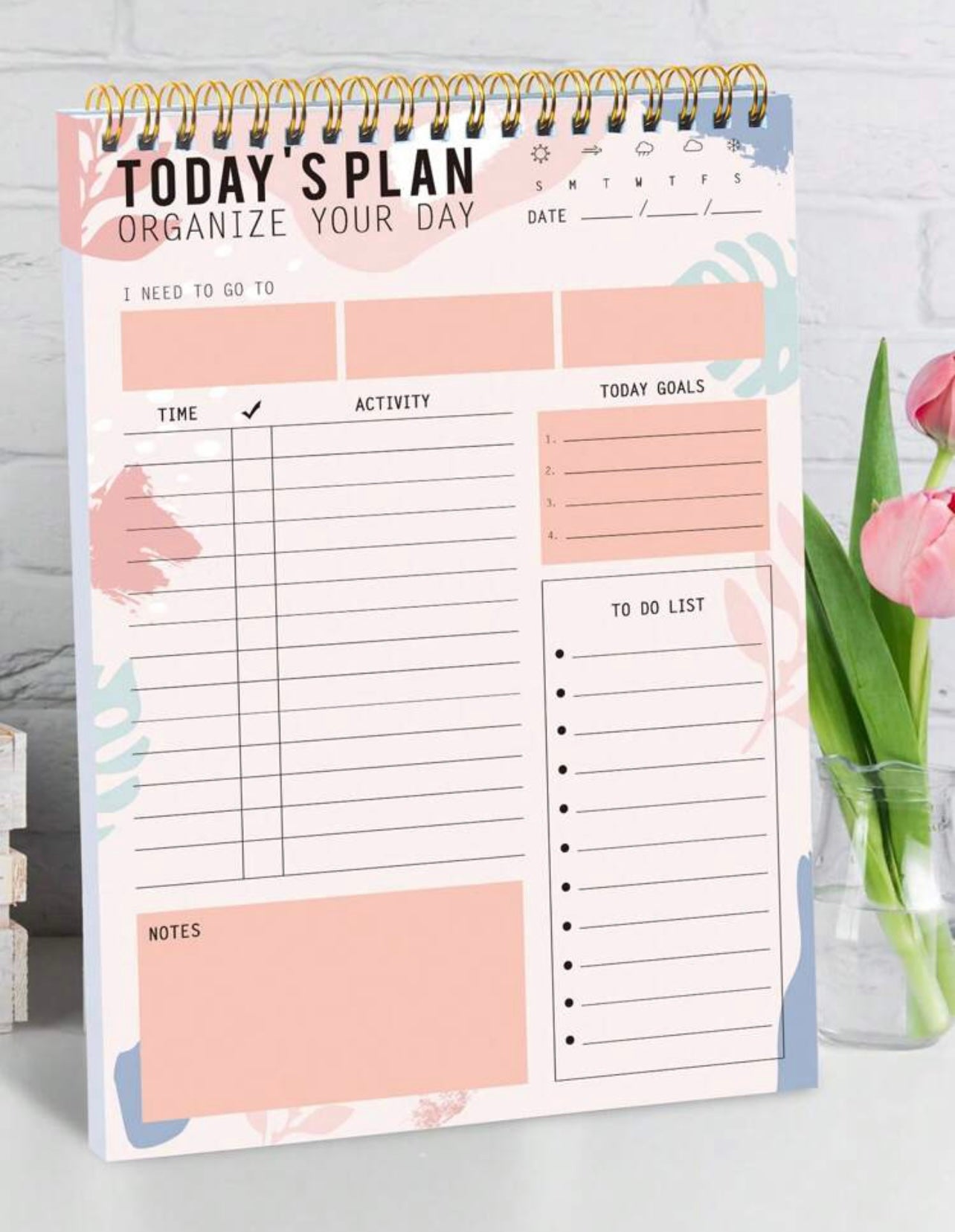 Colored daily planner