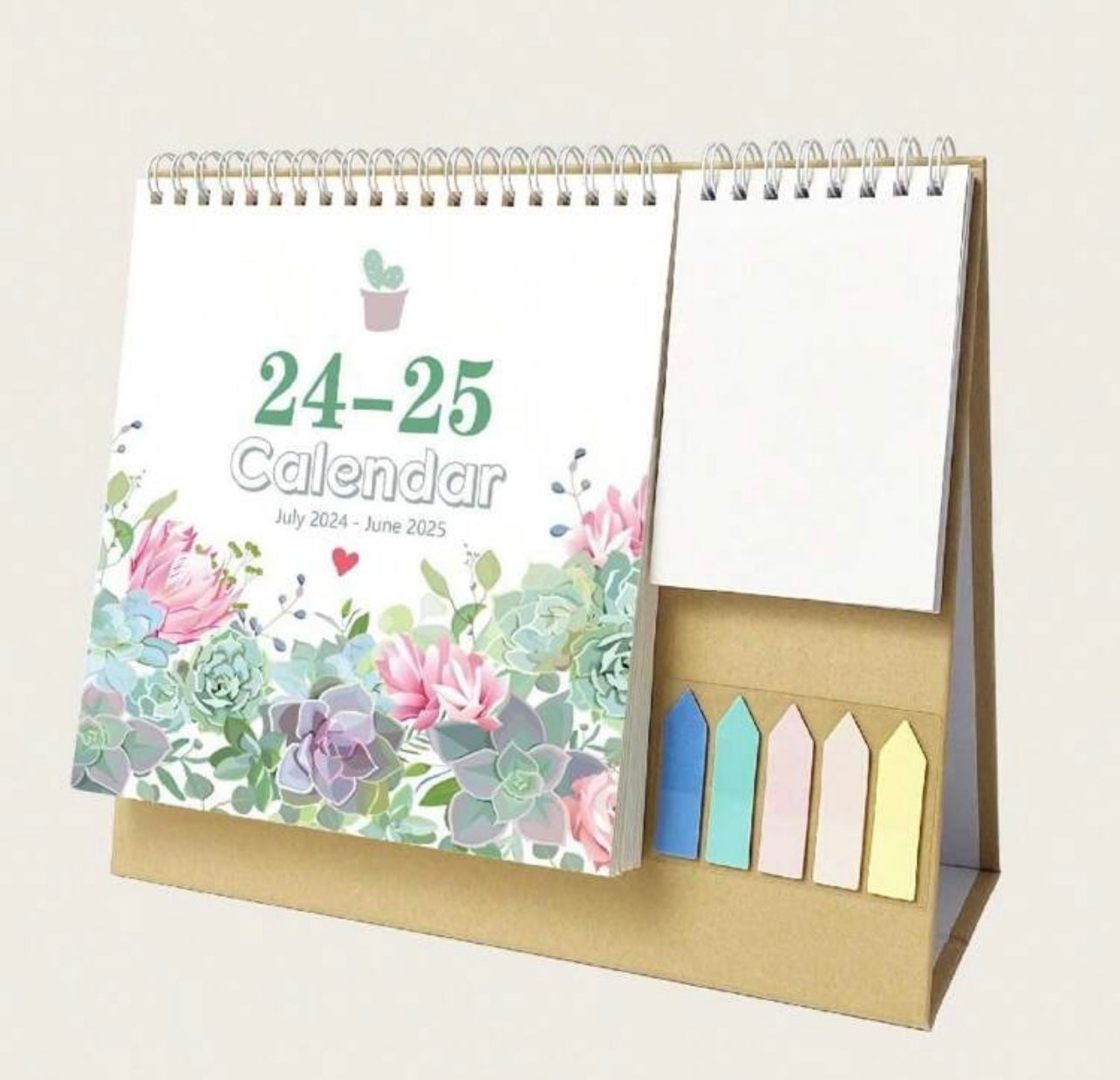 Desk calendar + sticky notes + notepad