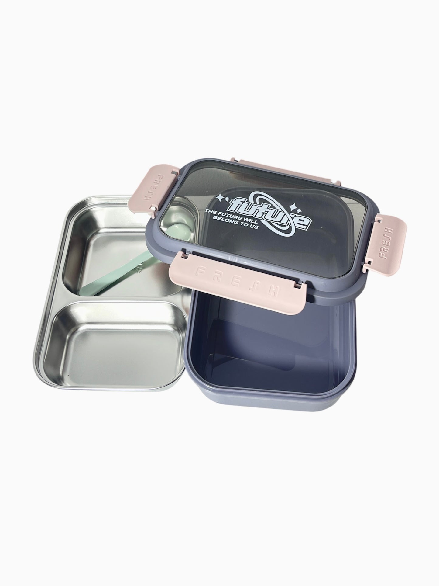 Stainless steel pink lunch box