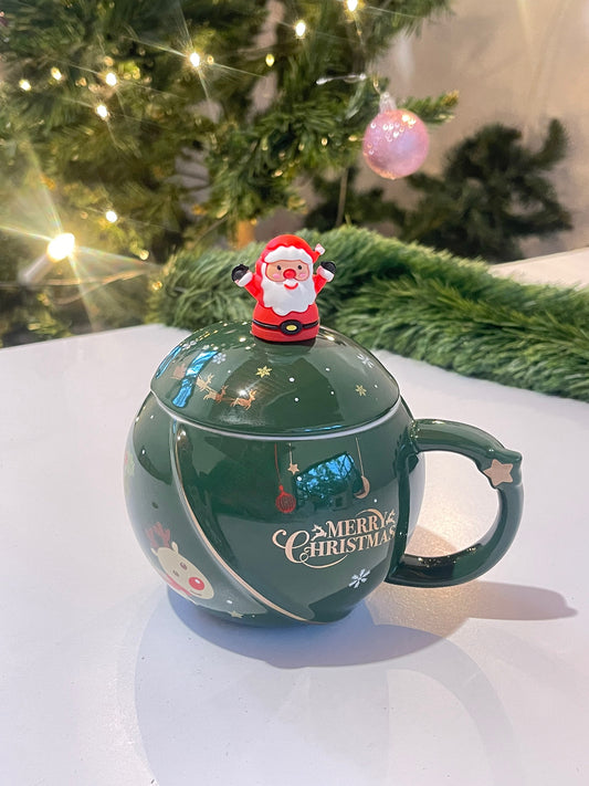 Green Christmas mug