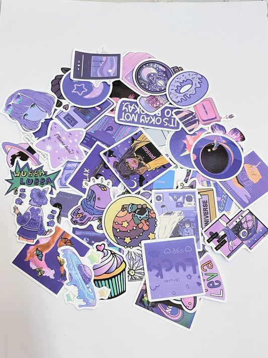 Purple funky stickers