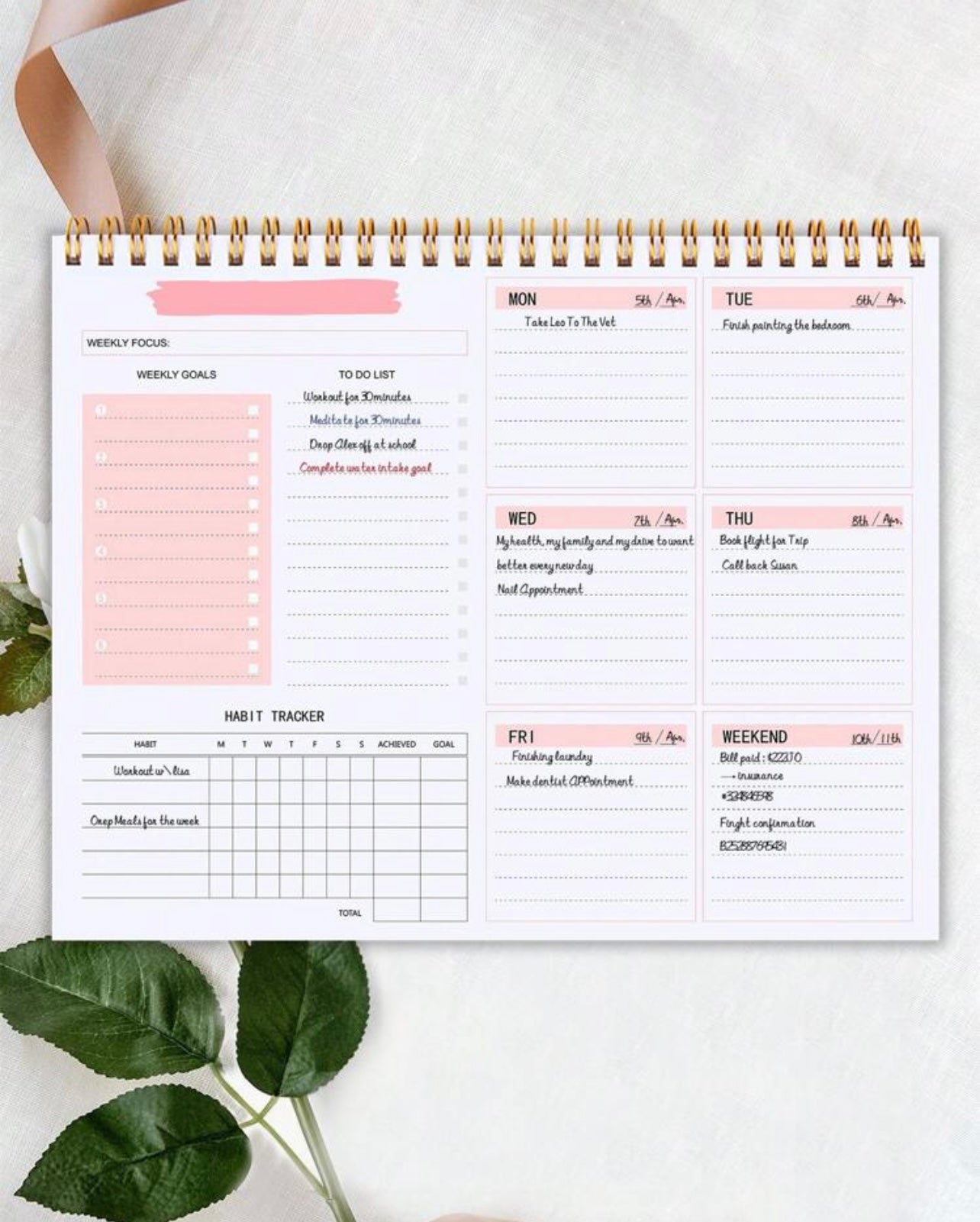 Pink planner