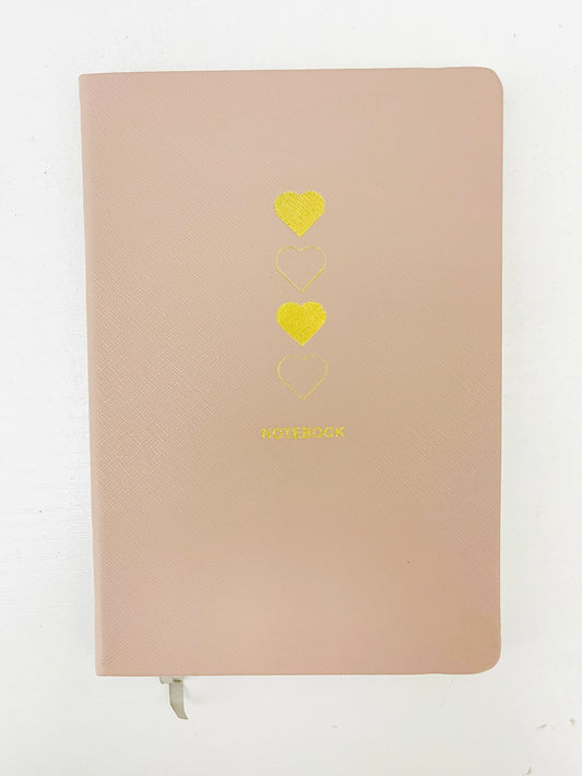 4 hearts hard cover notebook