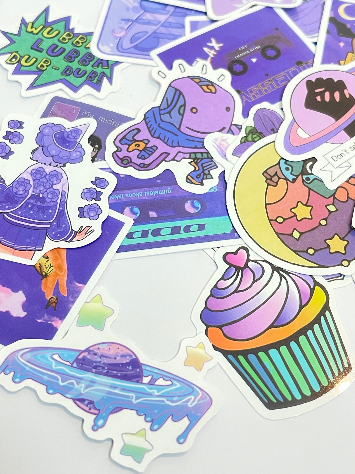 Purple funky stickers