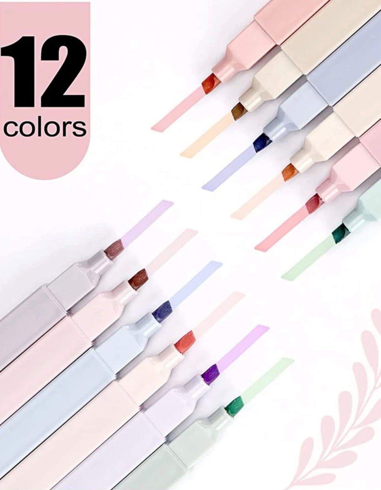 12 pcs pastel highlighters