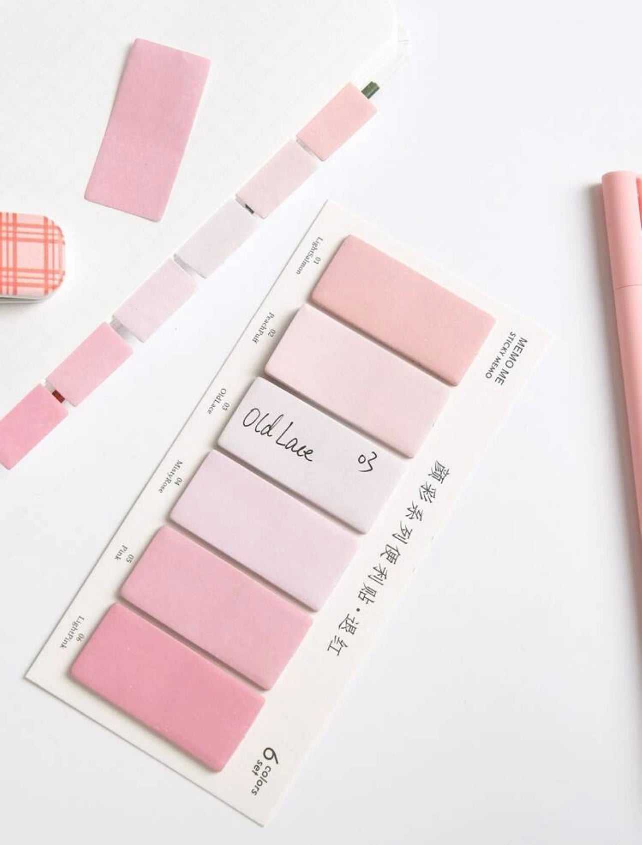 Pink pastel sticky notes