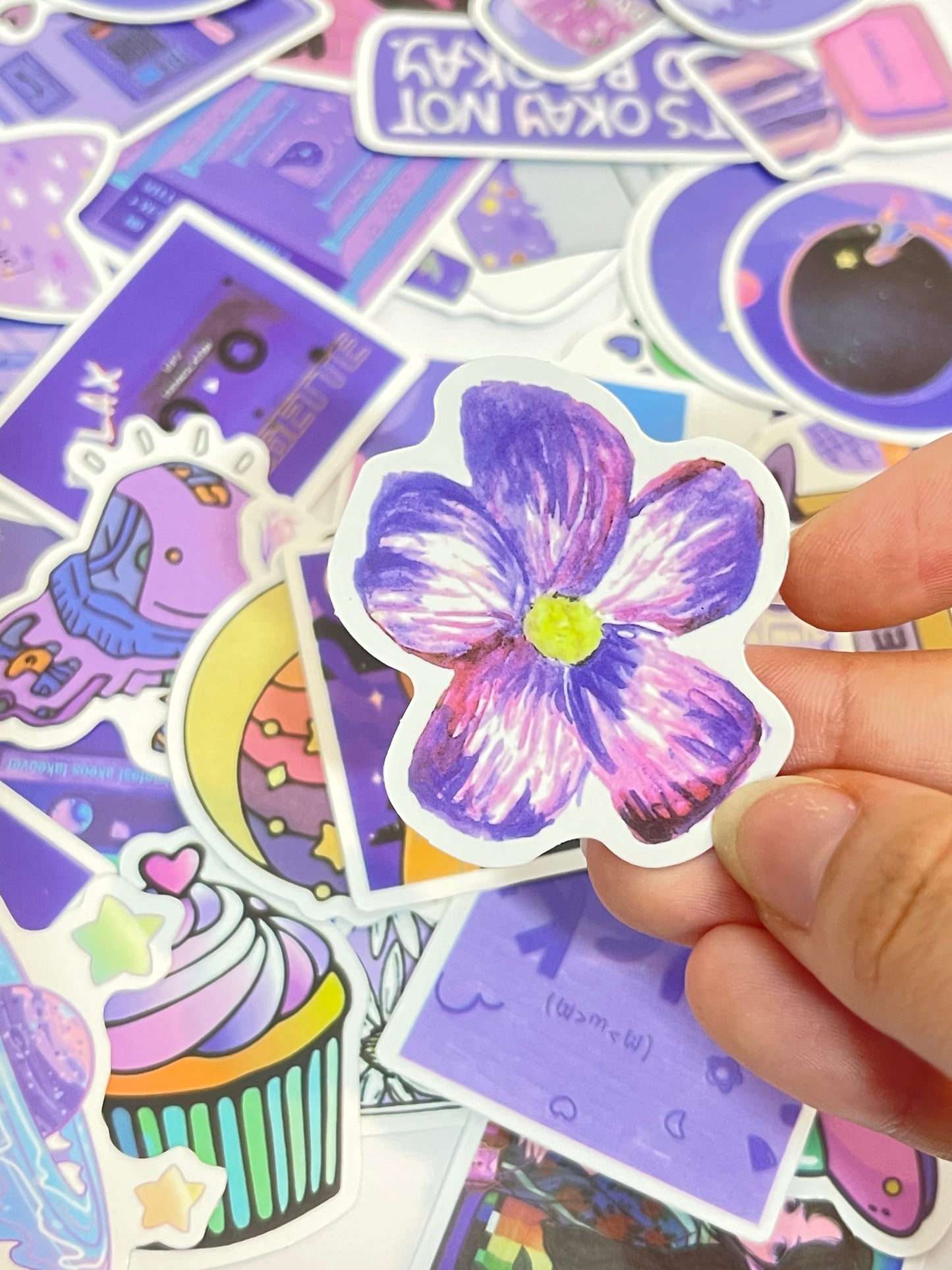 Purple funky stickers