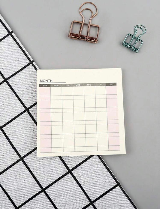 Monthly checklist notepad