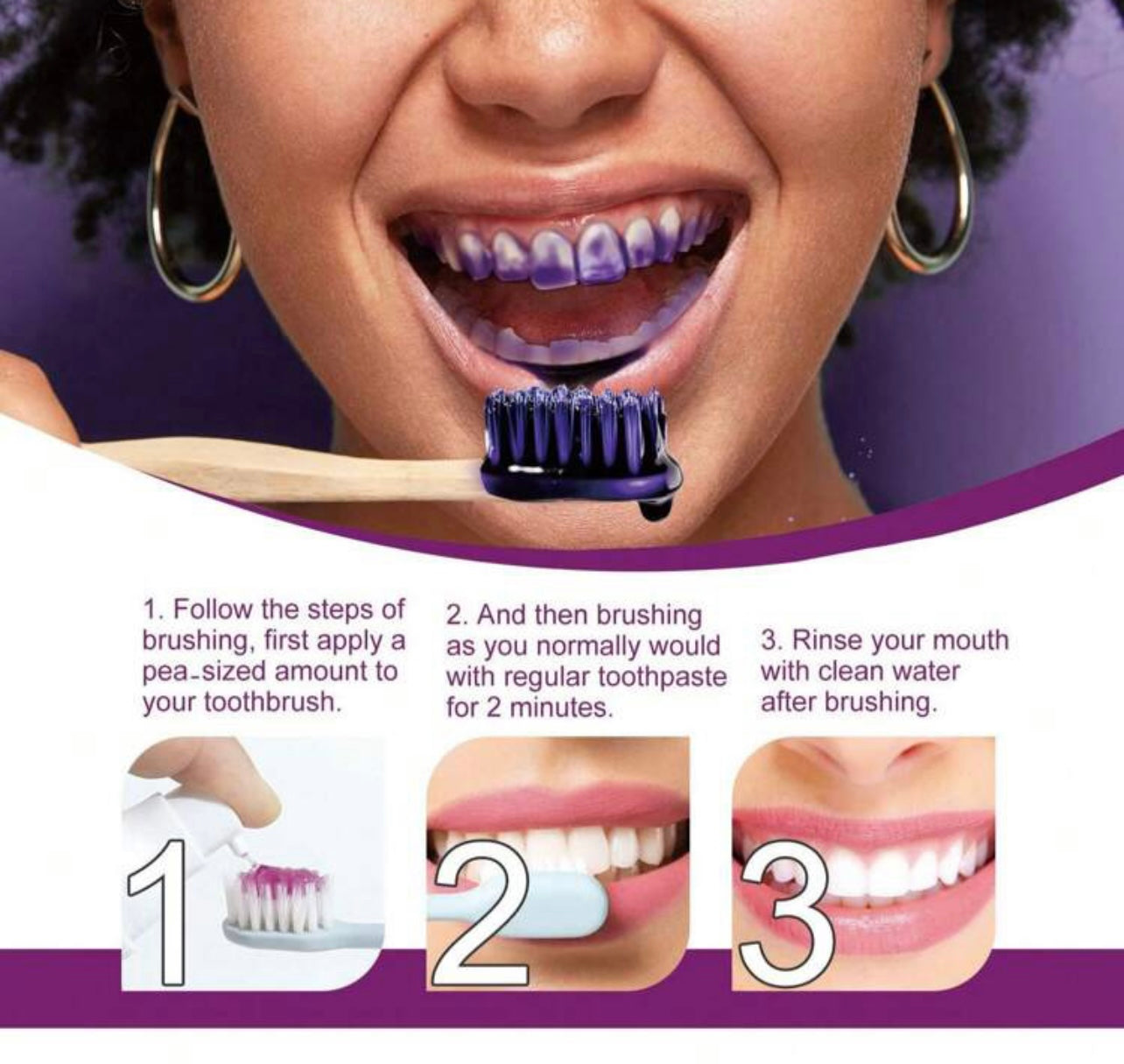 Whitening purple v34 toothpaste