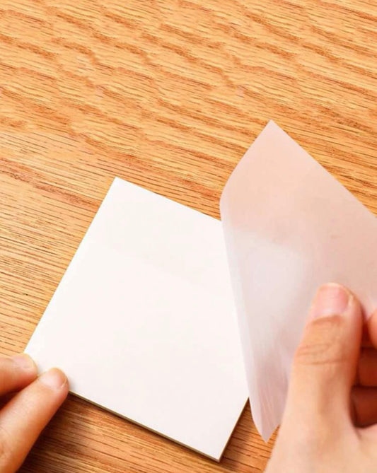 One transparent sticky note