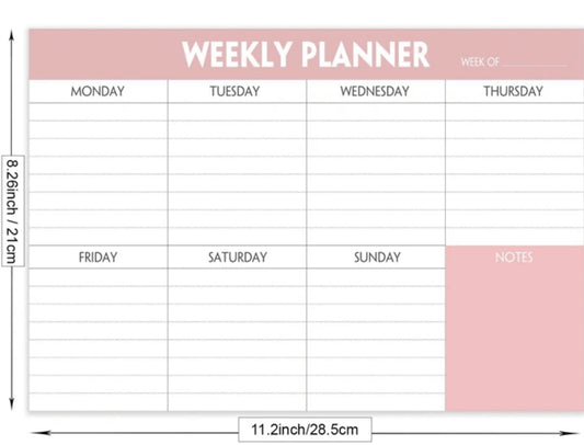 Weekly desk planner