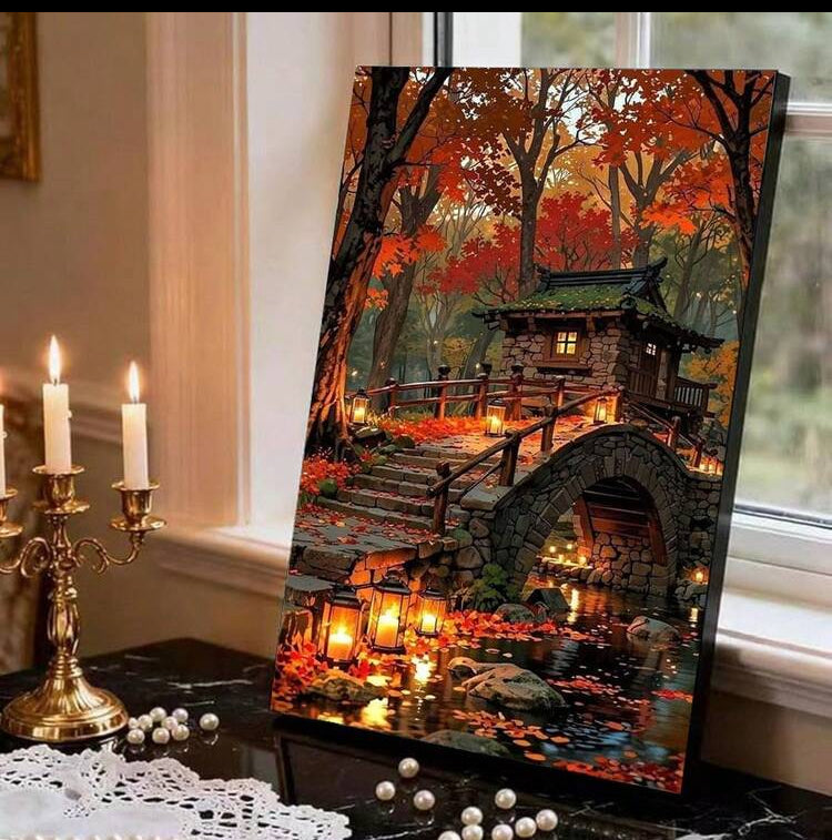 Autumn landscape diamond painting set