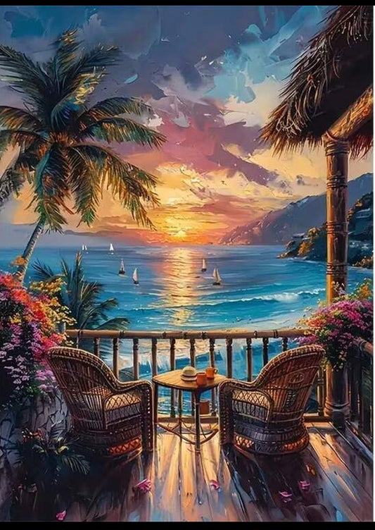 Ocean scene diamond painting set