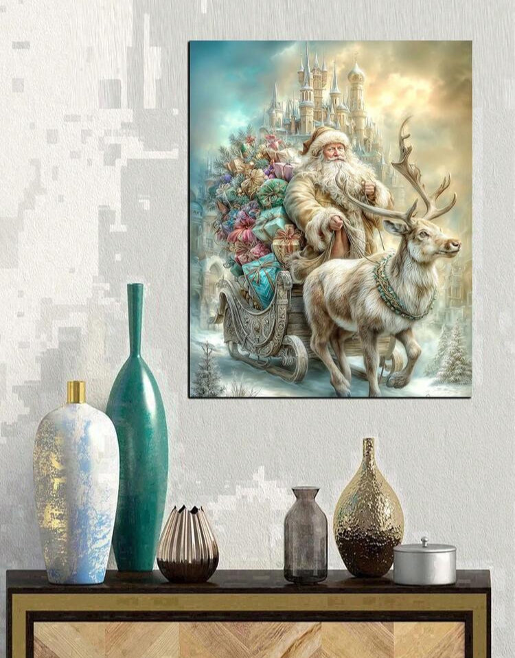 Santa claus fairy castle diamond painting set