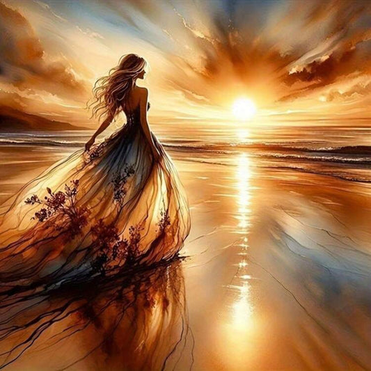 Sunset lady diamond painting