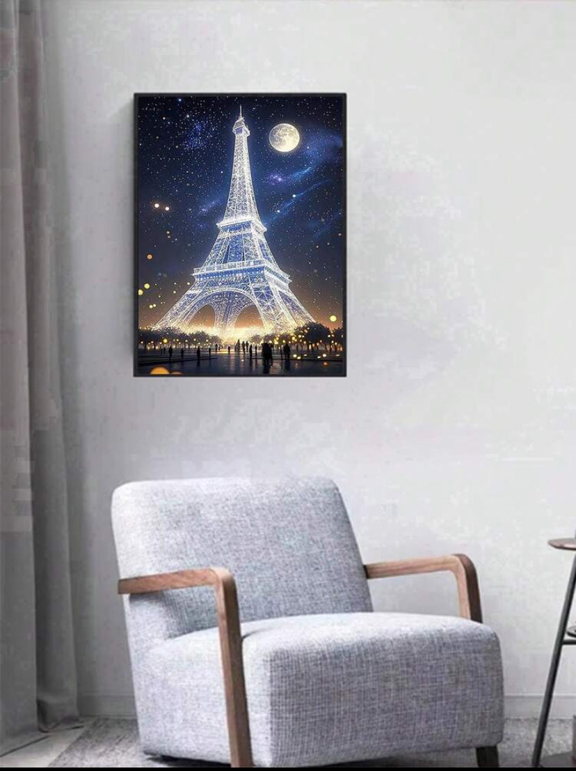 Lighting tour eiffel diamond painting set