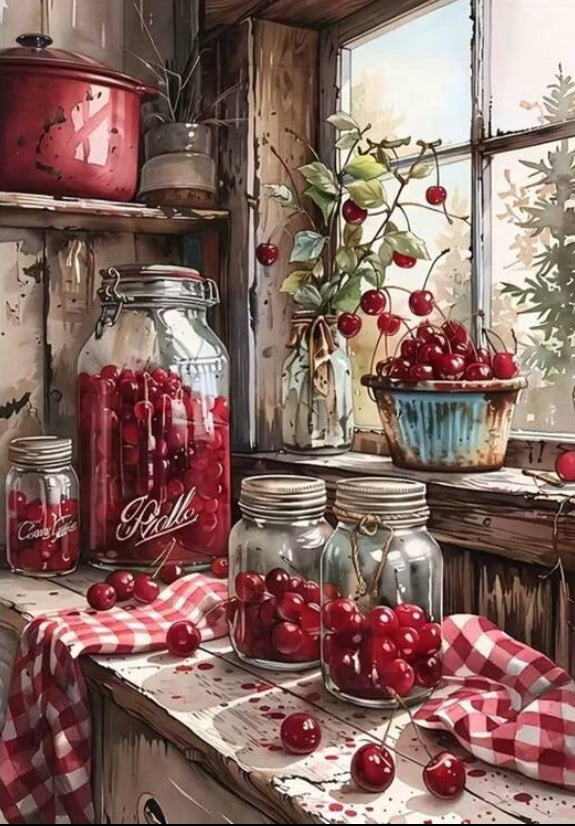 Cherry diamond painting kit