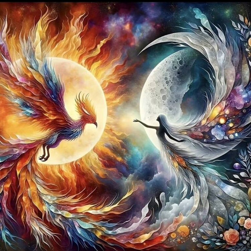 Girl with phoenix diamond painting kit
