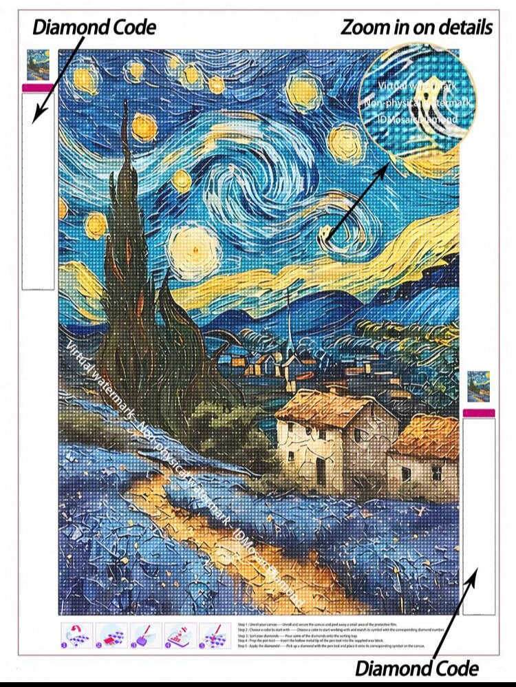 Starry night diamond painting