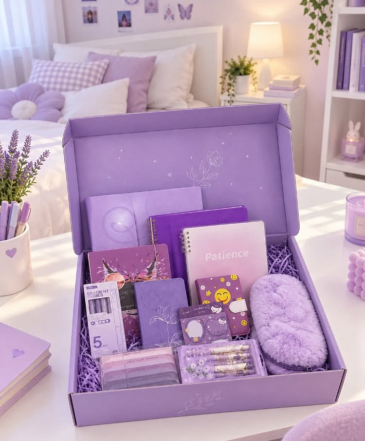 Purple stationery set