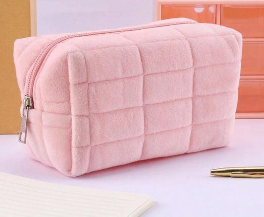 Huge pink plush pencil case