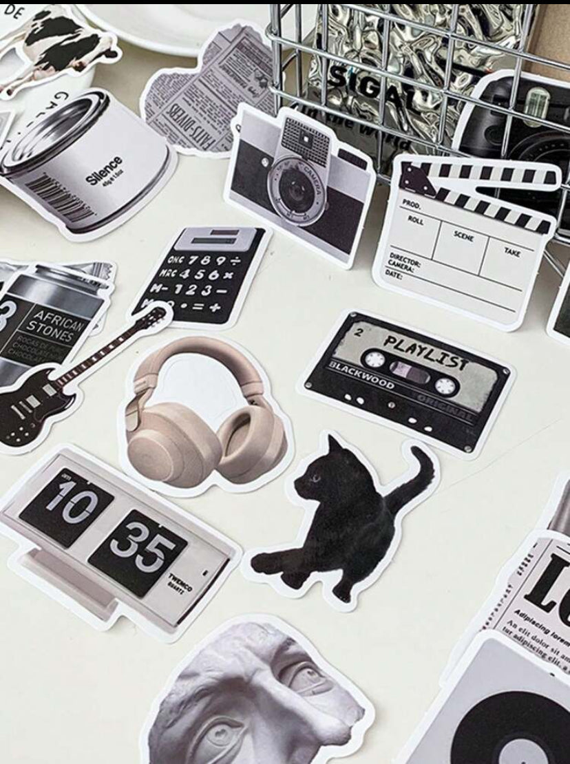 Black and whote stickers