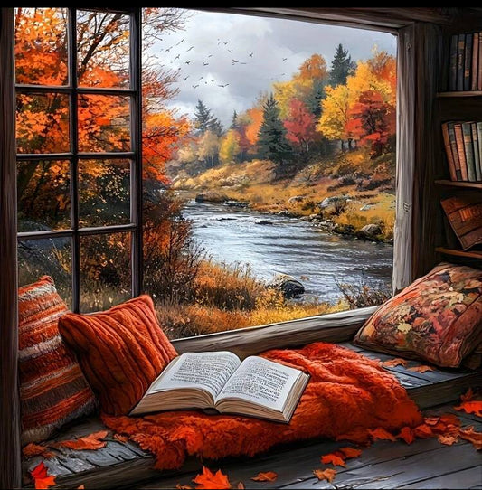 Autumn at the lake diamond painting set