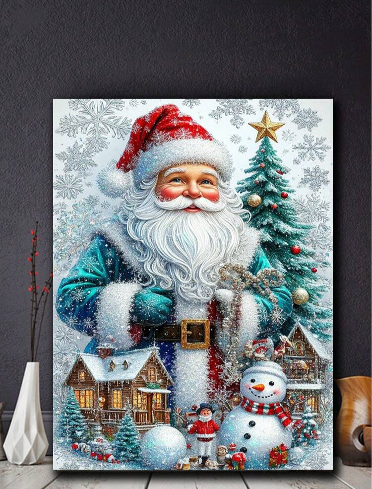 Xmas tree snow amd house diamond painting set