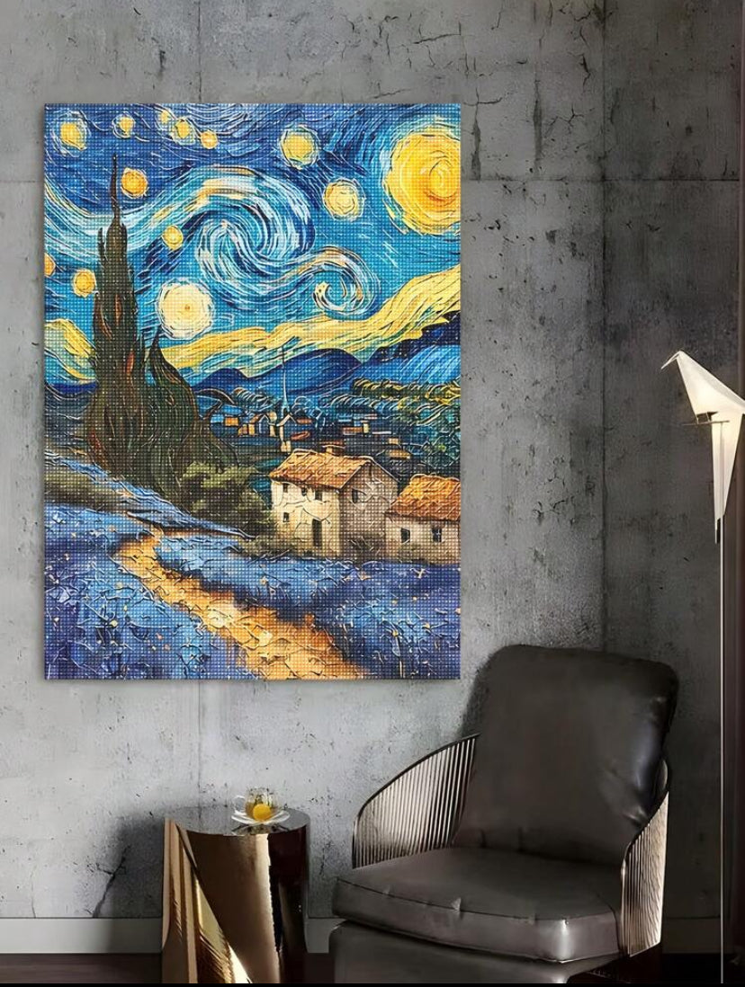 Night van gogh style diamond painting kit