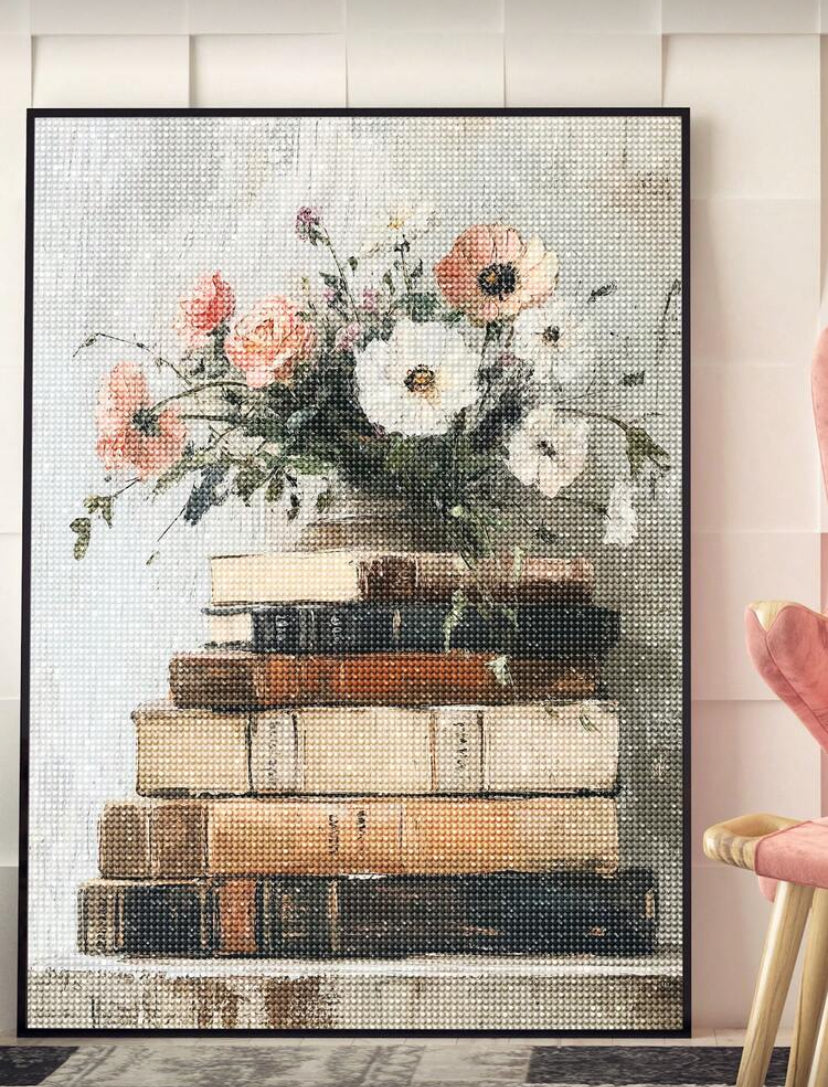 Books diamond painting kit