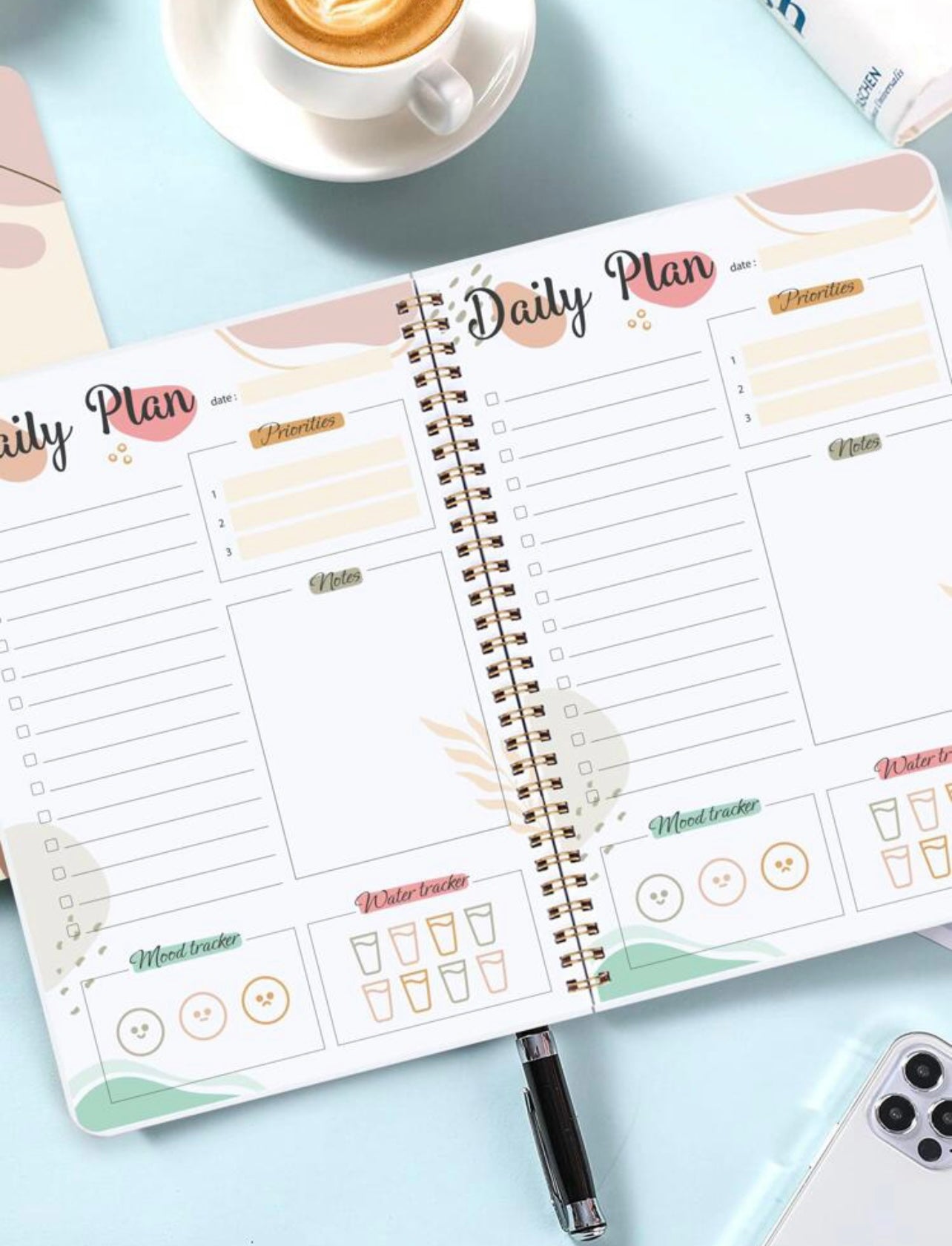 Beige daily planner