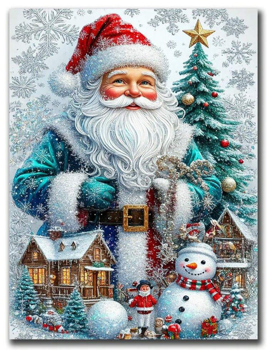 Xmas tree snow amd house diamond painting set