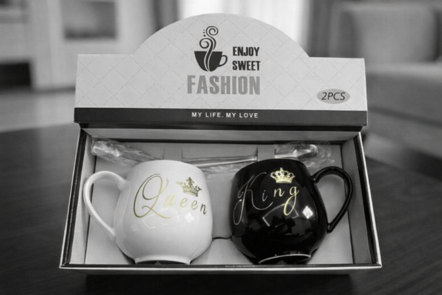 Queen and king mugs set